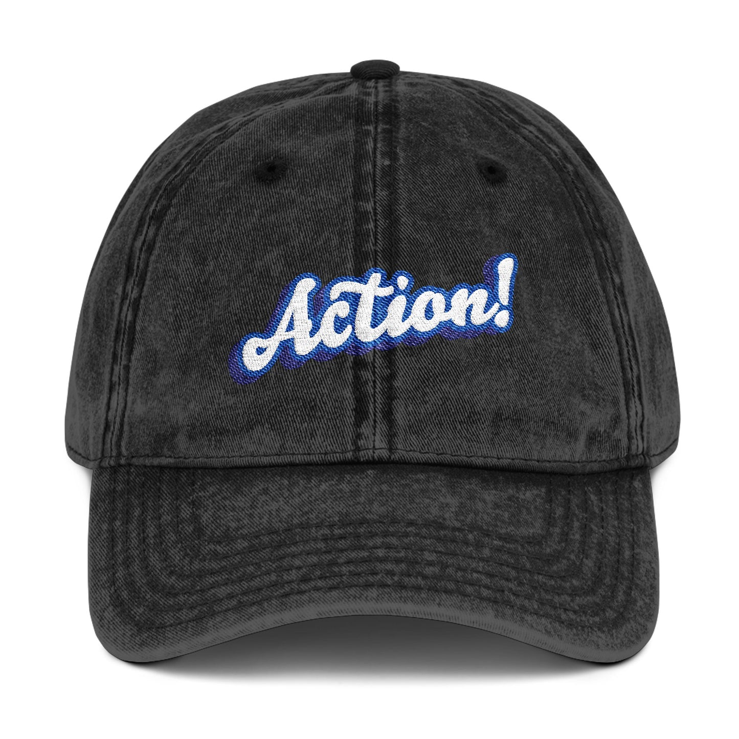 Casquette vintage « Action! » – Logo brodé