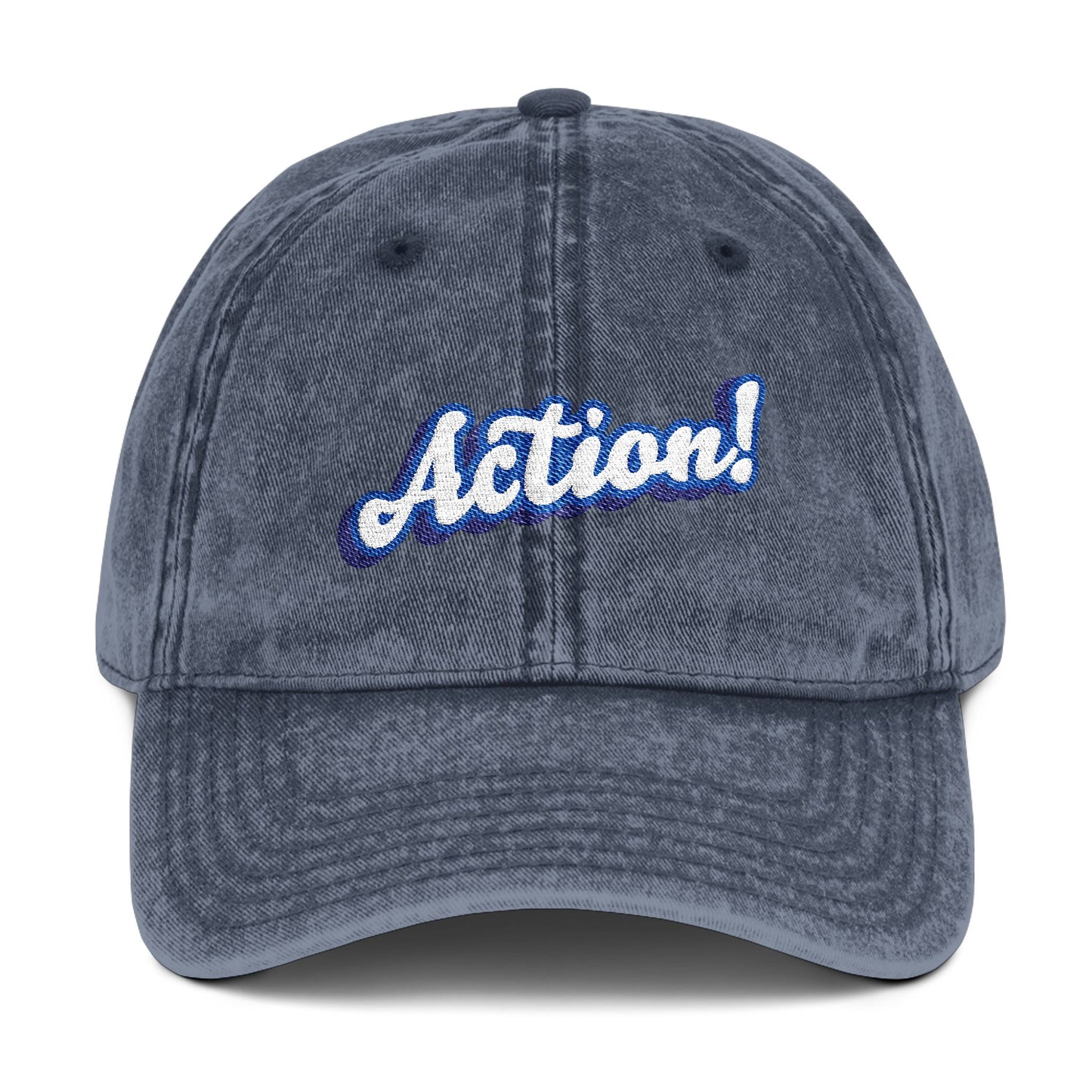 Casquette vintage « Action! » – Logo brodé