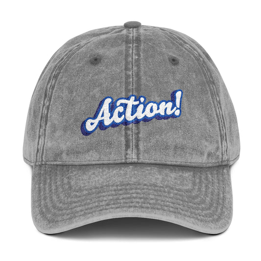Casquette vintage « Action! » – Logo brodé